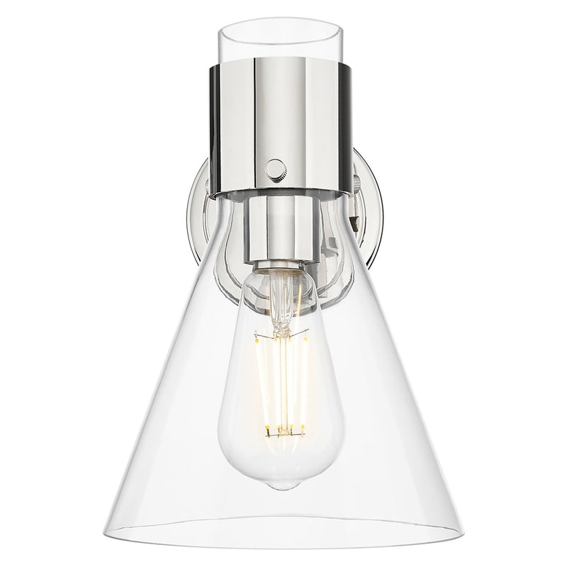 Innovations Lawton Cone 8" Wall Sconce, PN/Clear