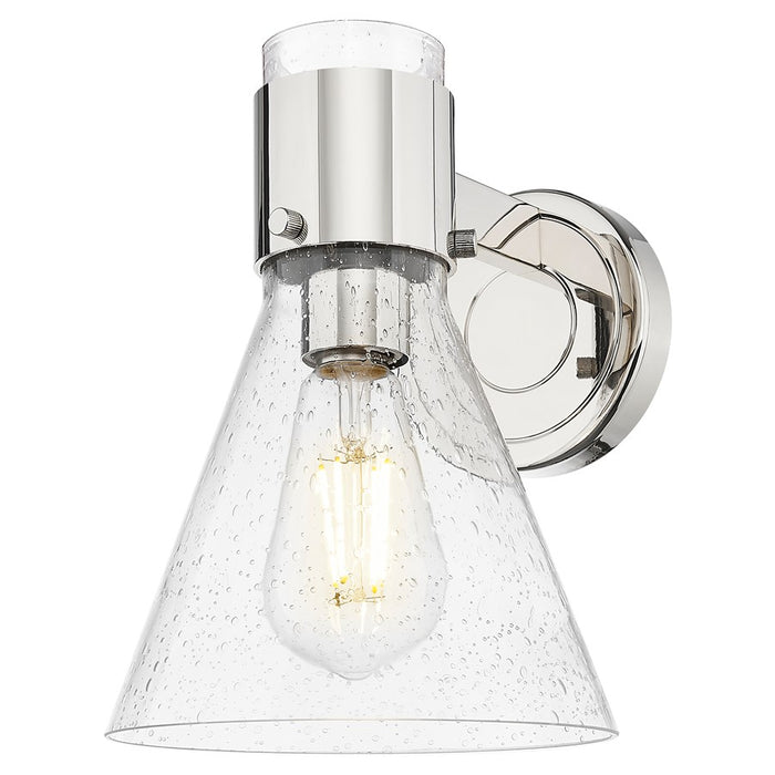 Innovations Lawton Cone 8" Wall Sconce, PN/Seedy - 464-1W-PN-G464C-7SDY