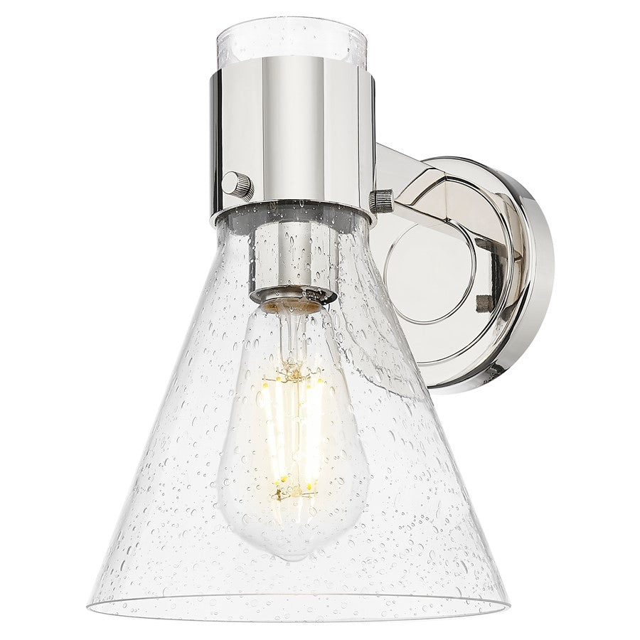 Innovations Lawton Cone 8" Wall Sconce, PN/Seedy - 464-1W-PN-G464C-7SDY