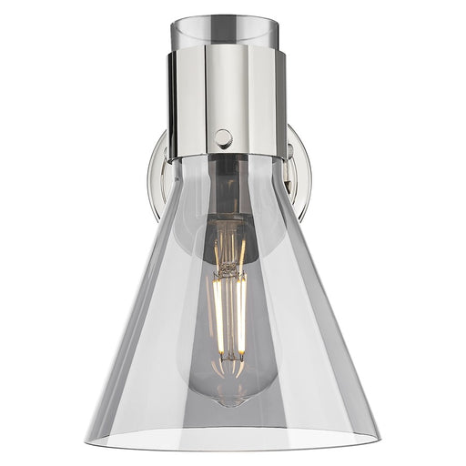 Innovations Lawton Cone 8" Wall Sconce, PN/Smoke