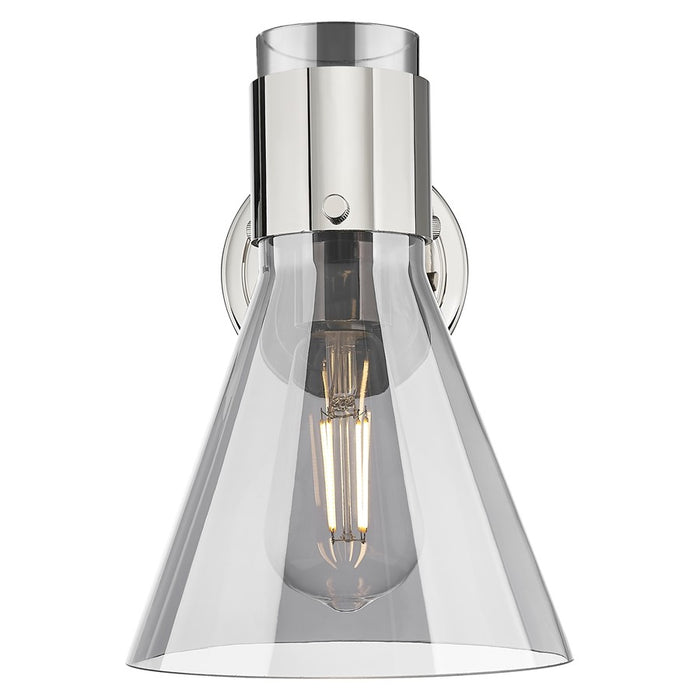 Innovations Lawton Cone 8" Wall Sconce, PN/Smoke