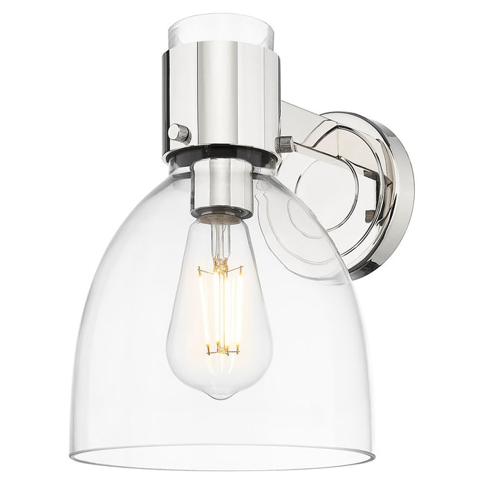 Innovations Lawton Bell 8" Wall Sconce, PN/Clear - 464-1W-PN-G464D-7CL
