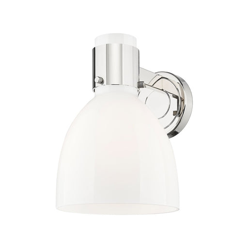 Innovations Lawton Bell 1Lt 8" Sconce, PN/Gloss White - 464-1W-PN-G464D-7GW