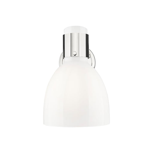 Innovations Lawton Bell 1Lt 8" Sconce, Polished Nickel/Gloss White