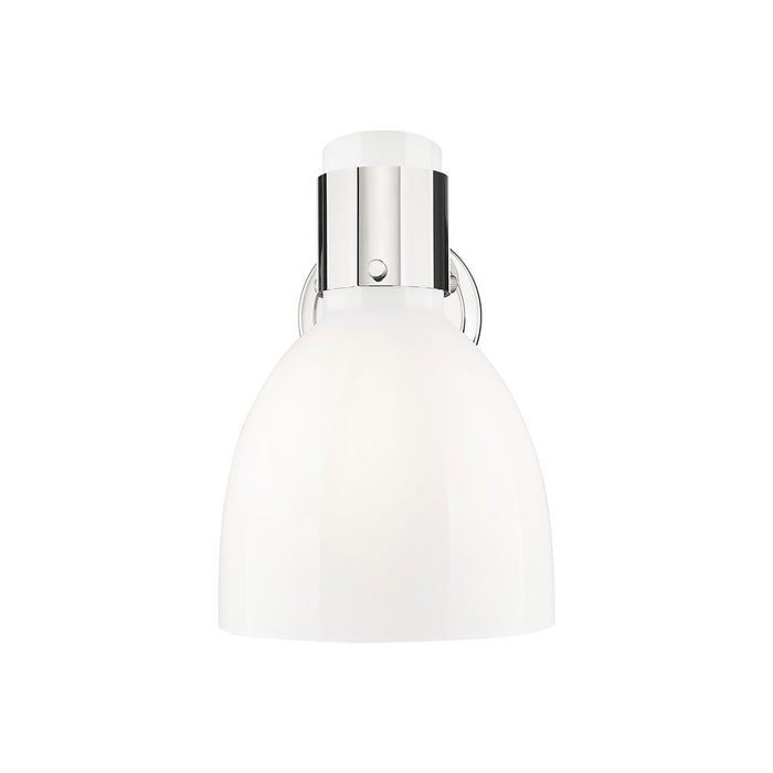 Innovations Lawton Bell 1Lt 8" Sconce, Polished Nickel/Gloss White