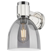 Innovations Lawton Bell 8" Wall Sconce, PN/Smoke - 464-1W-PN-G464D-7SM