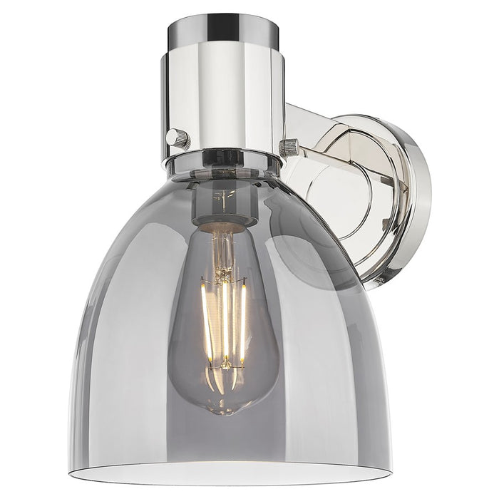 Innovations Lawton Bell 8" Wall Sconce, PN/Smoke - 464-1W-PN-G464D-7SM