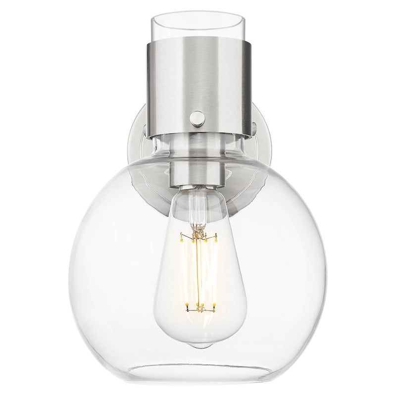 Innovations Lawton Sphere 8" Wall Sconce, SN/Clear