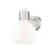 Innovations Lawton Sphere 1Lt 8" Sconce, SN/Gloss White - 464-1W-SN-G464B-7GW