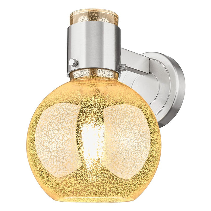 Innovations Lawton Sphere 8" Wall Sconce, SN/Merc - 464-1W-SN-G464B-7ME