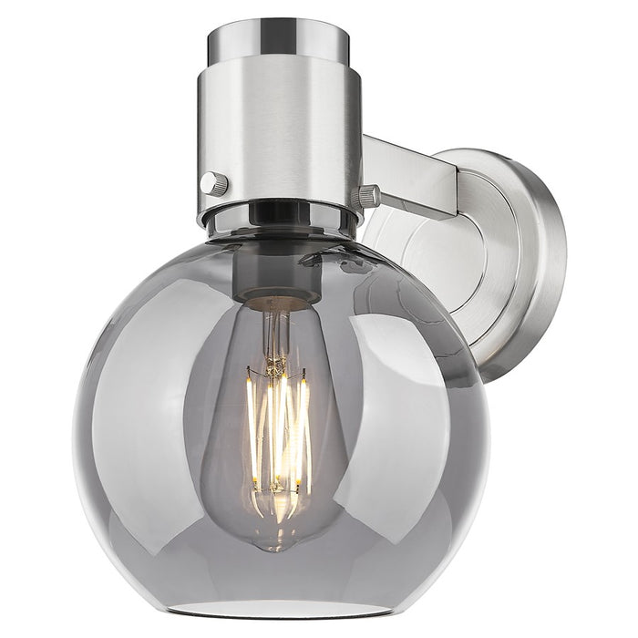 Innovations Lawton Sphere 8" Wall Sconce, SN/Smoke - 464-1W-SN-G464B-7SM