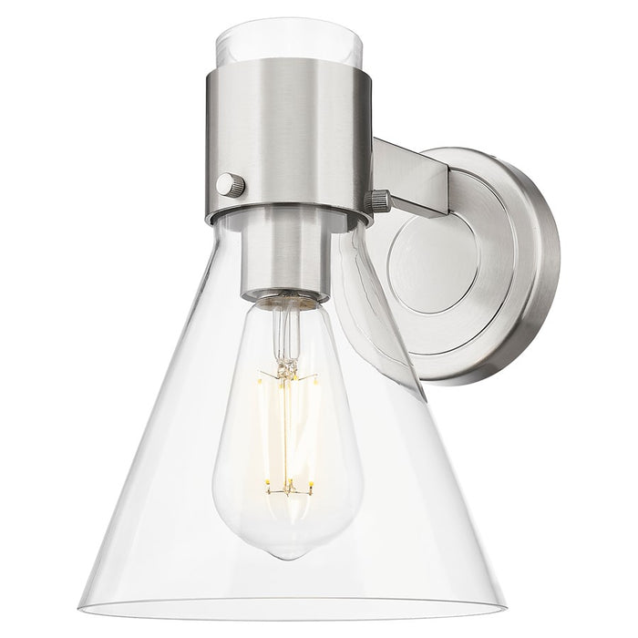 Innovations Lawton Cone 8" Wall Sconce, Satin Nickel/Clear - 464-1W-SN-G464C-7CL