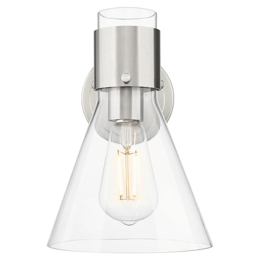 Innovations Lawton Cone 8" Wall Sconce, Satin Nickel/Clear