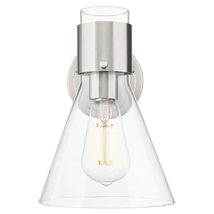 Innovations Lawton Cone 8" Wall Sconce, Satin Nickel/Clear