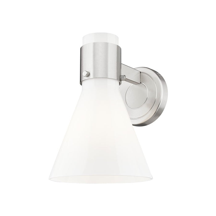 Innovations Lawton Cone 1Lt 8" Sconce, SN/Gloss White - 464-1W-SN-G464C-7GW