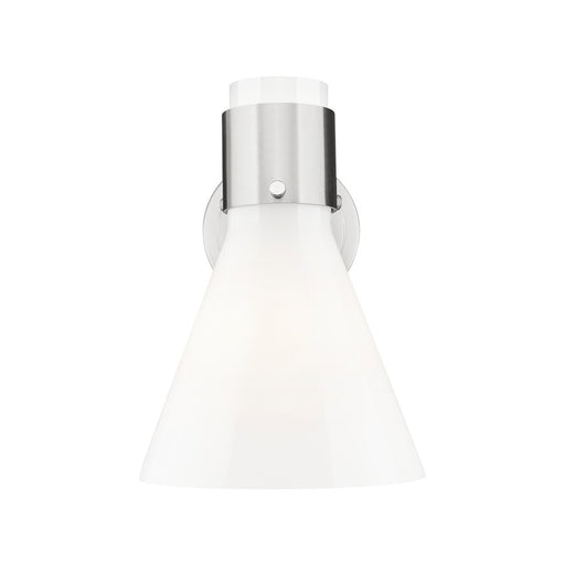Innovations Lawton Cone 1Lt 8" Sconce, Satin Nickel/Gloss White