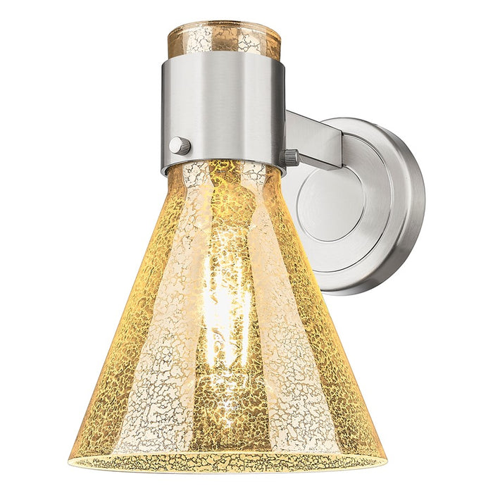 Innovations Lawton Cone 8" Wall Sconce, SN/Merc - 464-1W-SN-G464C-7ME