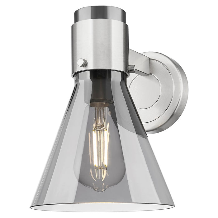 Innovations Lawton Cone 8" Wall Sconce, Satin Nickel/Smoke - 464-1W-SN-G464C-7SM