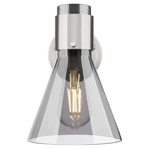 Innovations Lawton Cone 8" Wall Sconce, Satin Nickel/Smoke