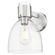 Innovations Lawton Bell 8" Wall Sconce, Satin Nickel/Clear - 464-1W-SN-G464D-7CL