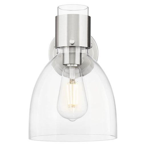 Innovations Lawton Bell 8" Wall Sconce, Satin Nickel/Clear