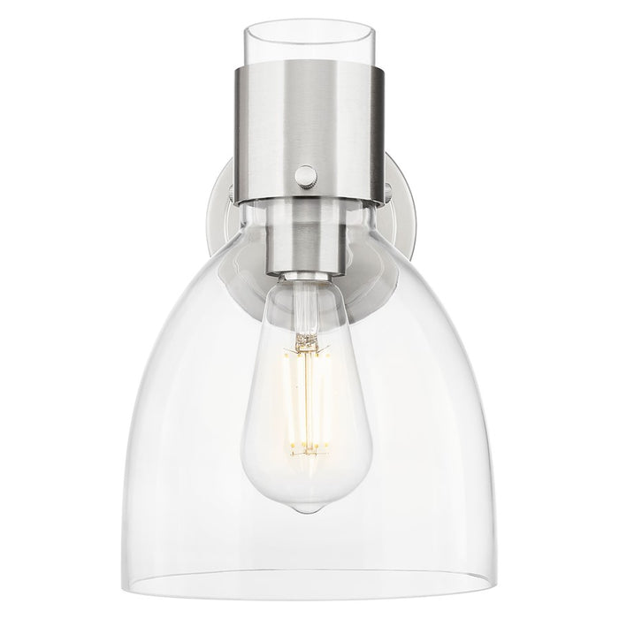 Innovations Lawton Bell 8" Wall Sconce, Satin Nickel/Clear
