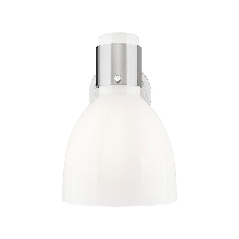 Innovations Lawton Bell 1Lt 8" Sconce, Satin Nickel/Gloss White