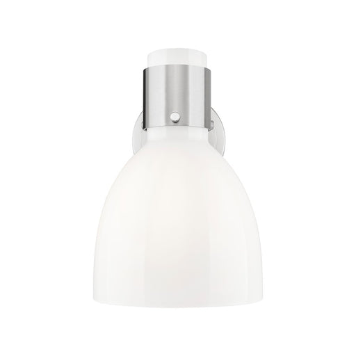 Innovations Lawton Bell 1Lt 8" Sconce, Satin Nickel/Gloss White