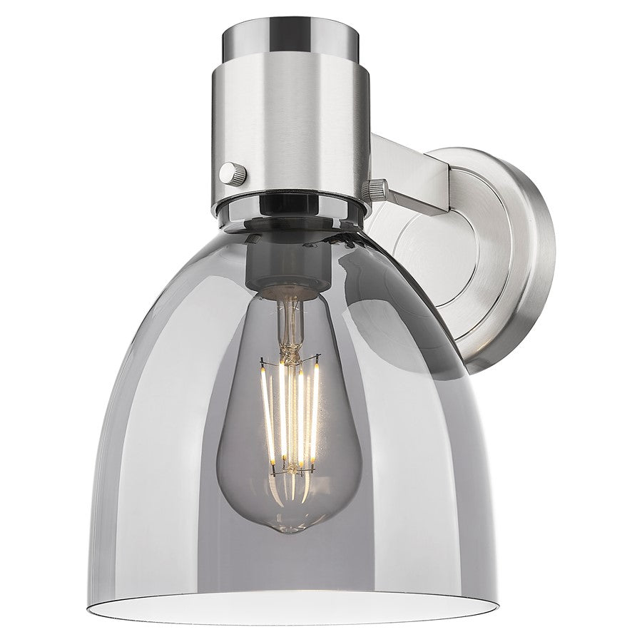 Innovations Lawton Bell 8" Wall Sconce, Satin Nickel/Smoke - 464-1W-SN-G464D-7SM