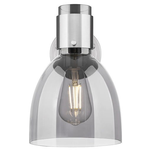 Innovations Lawton Bell 8" Wall Sconce, Satin Nickel/Smoke