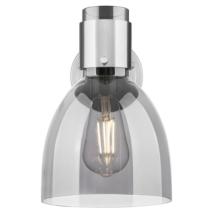 Innovations Lawton Bell 8" Wall Sconce, Satin Nickel/Smoke