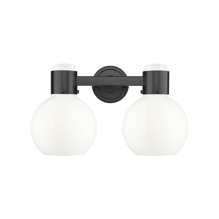 Innovations Lawton Sphere 2Lt 16" Bath, Black/Gloss White - 464-2W-BK-G464B-7GW