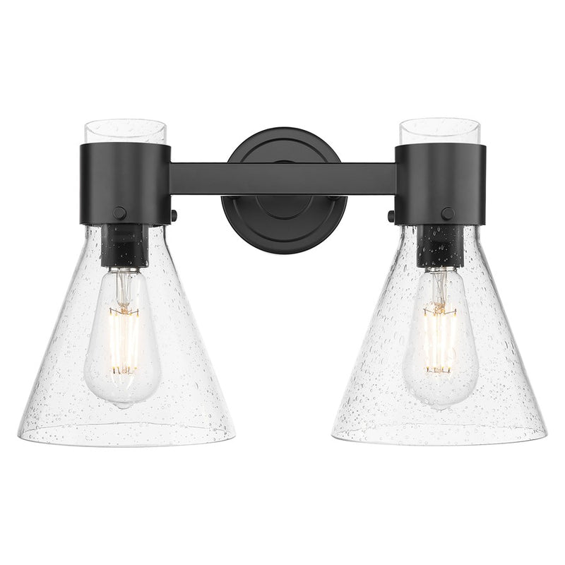 Innovations Lawton Cone 2Lt 16" Bath, Black/Seedy - 464-2W-BK-G464C-7SDY