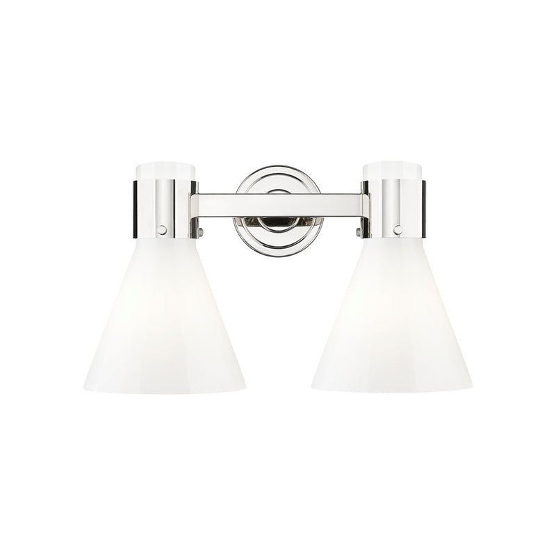 Innovations Lawton Cone 2Lt 16" Bath, Polished Nickel/Gloss White