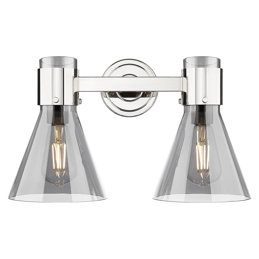 Innovations Lawton Cone 2Lt 16" Bath, PN/Smoke - 464-2W-PN-G464C-7SM