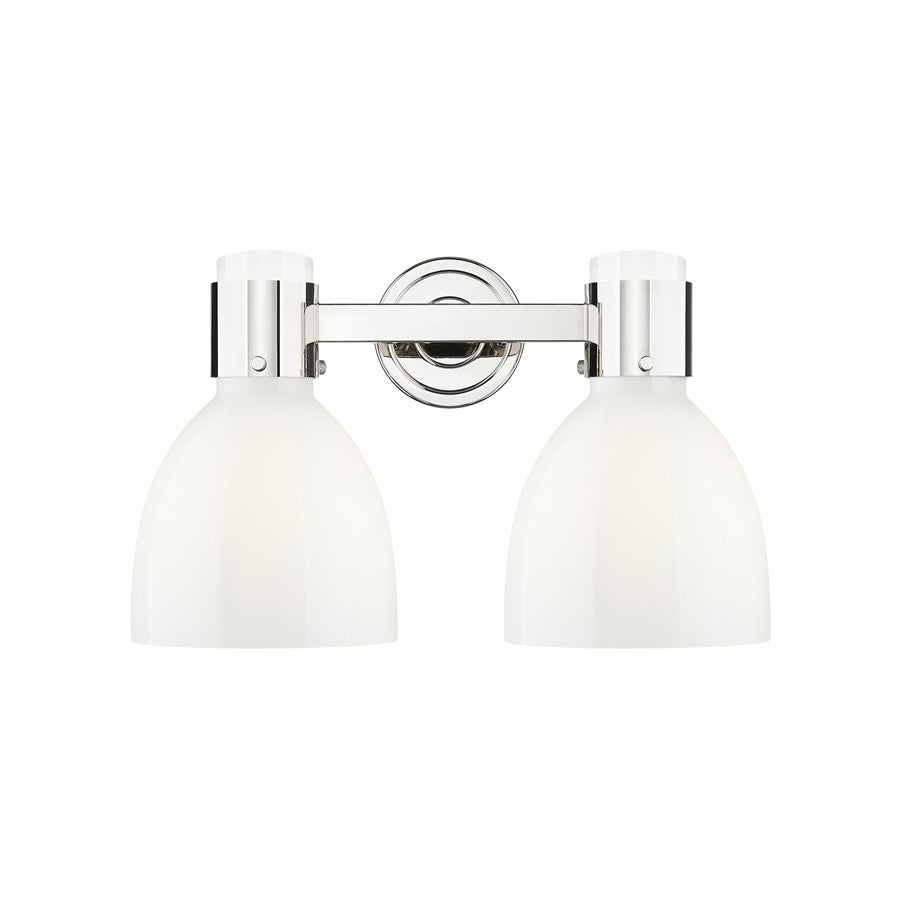 Innovations Lawton Bell 2Lt 16" Bath, PN/Gloss White - 464-2W-PN-G464D-7GW