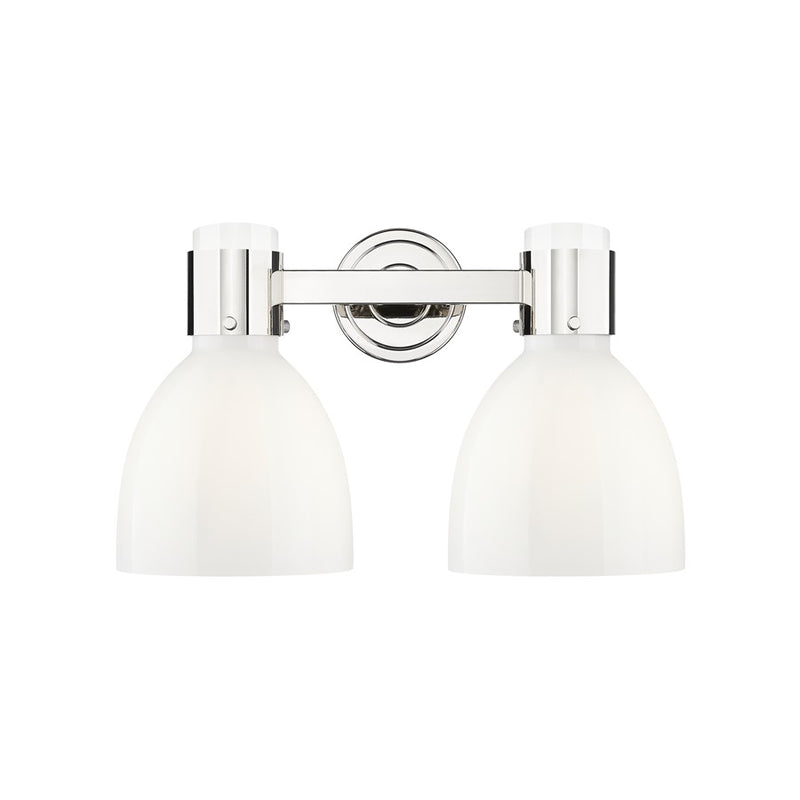 Innovations Lawton Bell 2Lt 16" Bath, Polished Nickel/Gloss White