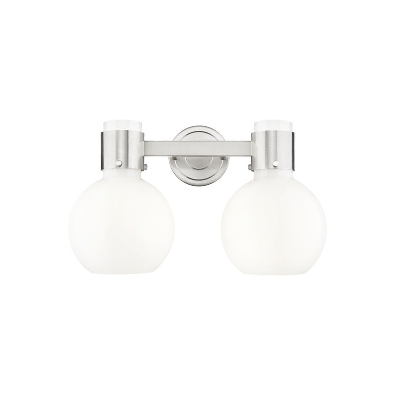 Innovations Lawton Sphere 2Lt 16" Bath, SN/Gloss White - 464-2W-SN-G464B-7GW