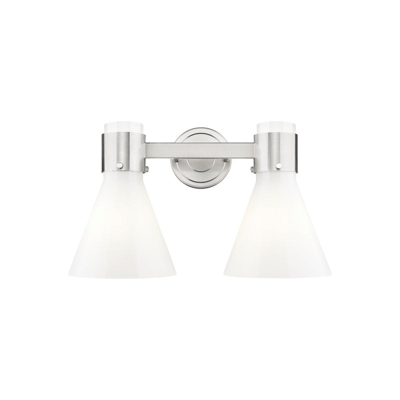 Innovations Lawton Cone 2Lt 16" Bath, SN/Gloss White - 464-2W-SN-G464C-7GW
