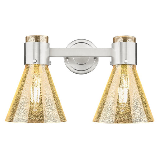 Innovations Lawton Cone 2Lt 16" Bath, Satin Nickel/Mercury - 464-2W-SN-G464C-7ME