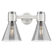 Innovations Lawton Cone 2Lt 16" Bath, Satin Nickel/Smoke - 464-2W-SN-G464C-7SM