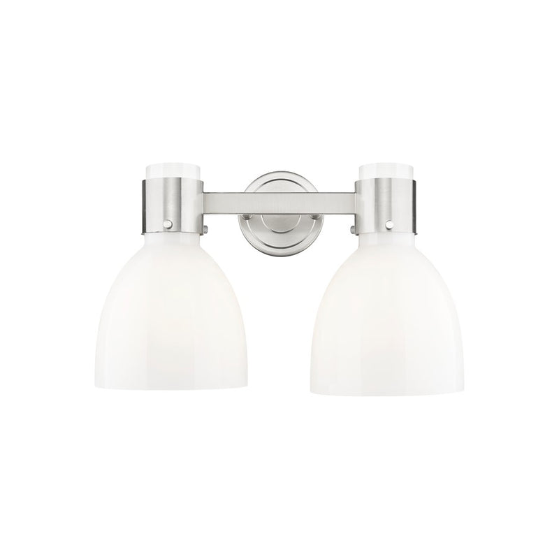 Innovations Lawton Bell 2Lt 16" Bath, SN/Gloss White - 464-2W-SN-G464D-7GW