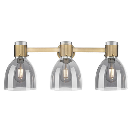 Innovations Lawton Bell 3Lt 24" Bath, Brushed Brass/Smoke - 464-3W-BB-G464D-7SM
