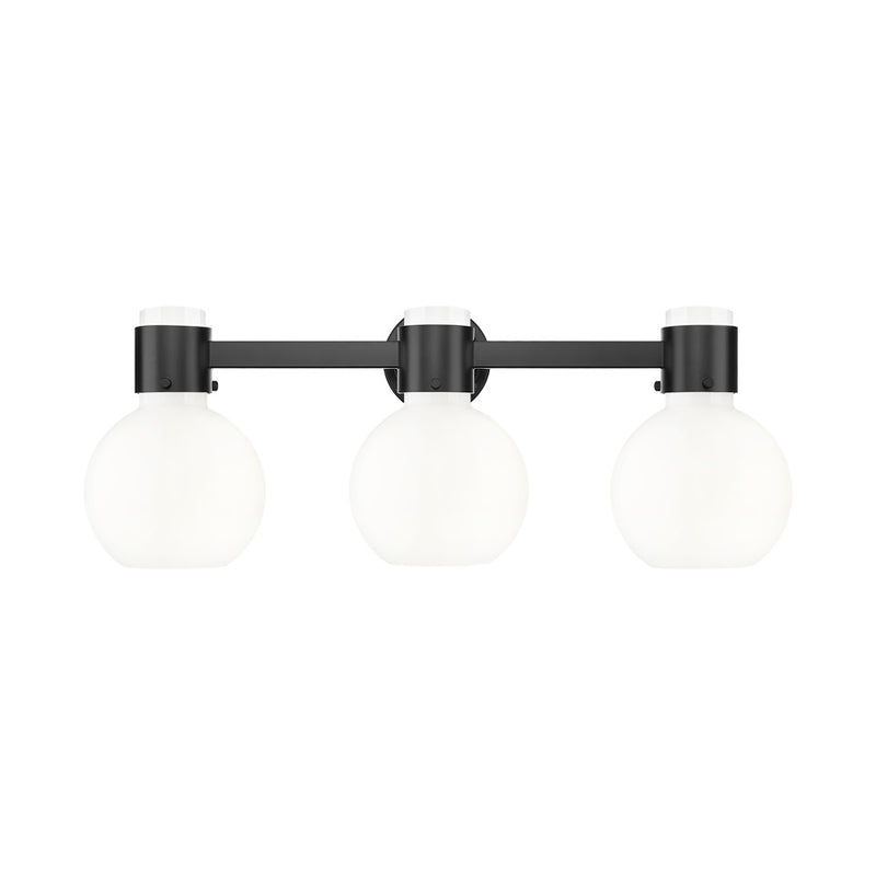 Innovations Lawton Sphere 3Lt 24" Bath, Black/Gloss White - 464-3W-BK-G464B-7GW