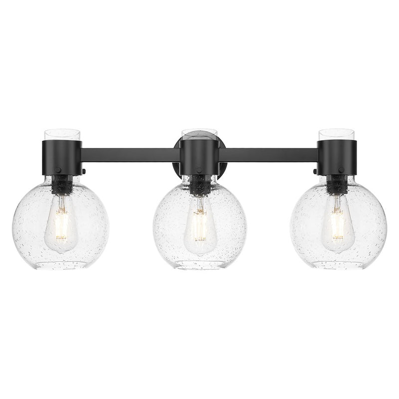 Innovations Lawton Sphere 3Lt 24" Bath, Black/Seedy - 464-3W-BK-G464B-7SDY