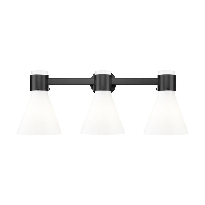 Innovations Lawton Cone 3Lt 24" Bath, Black/Gloss White - 464-3W-BK-G464C-7GW