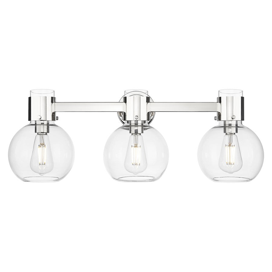 Innovations Lawton Sphere 3Lt 24" Bath, PN/Clear - 464-3W-PN-G464B-7CL