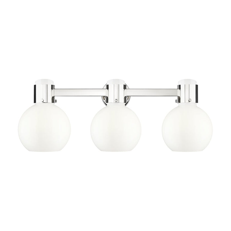 Innovations Lawton Sphere 3Lt 24" Bath, PN/Gloss White - 464-3W-PN-G464B-7GW