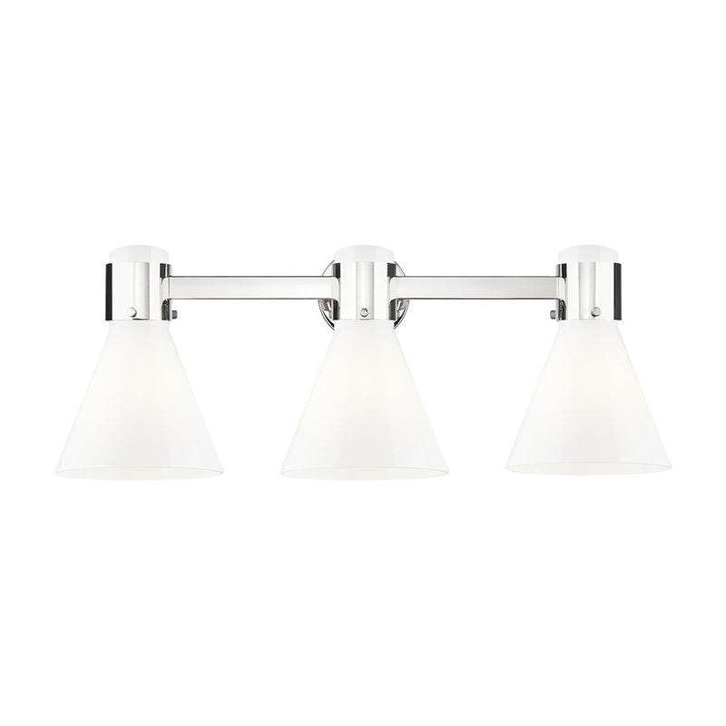 Innovations Lawton Cone 3Lt 24" Bath, PN/Gloss White - 464-3W-PN-G464C-7GW