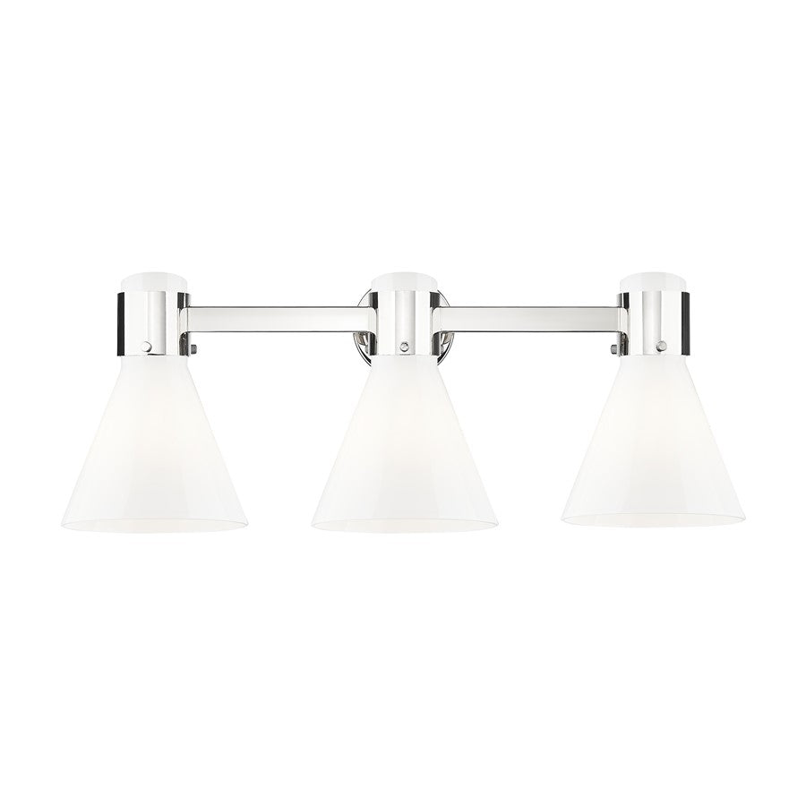 Innovations Lawton Cone 3Lt 24" Bath, PN/Gloss White - 464-3W-PN-G464C-7GW